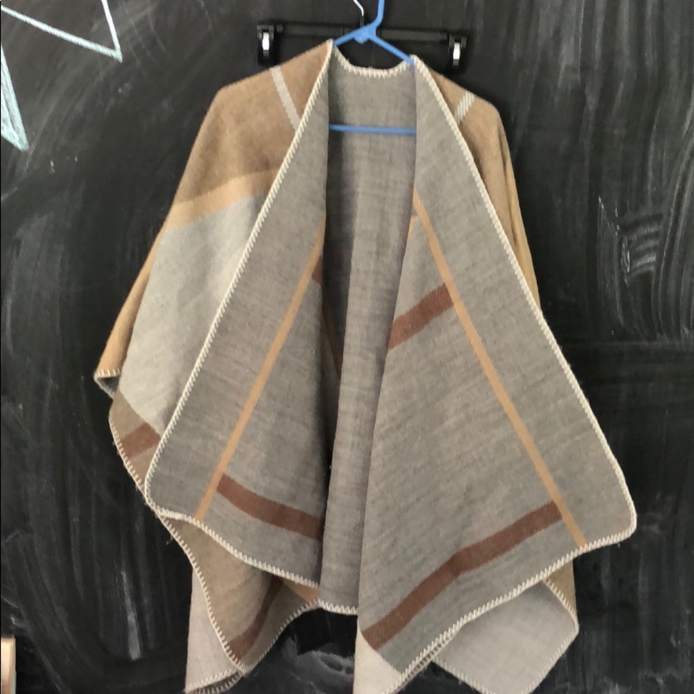 Warm cashmere cape.